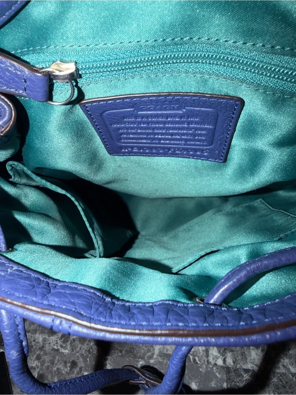 Coach Park Leather Backpack French Blue Royal Teal Lining Mini Shoulder Bag